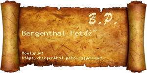 Bergenthal Pető névjegykártya